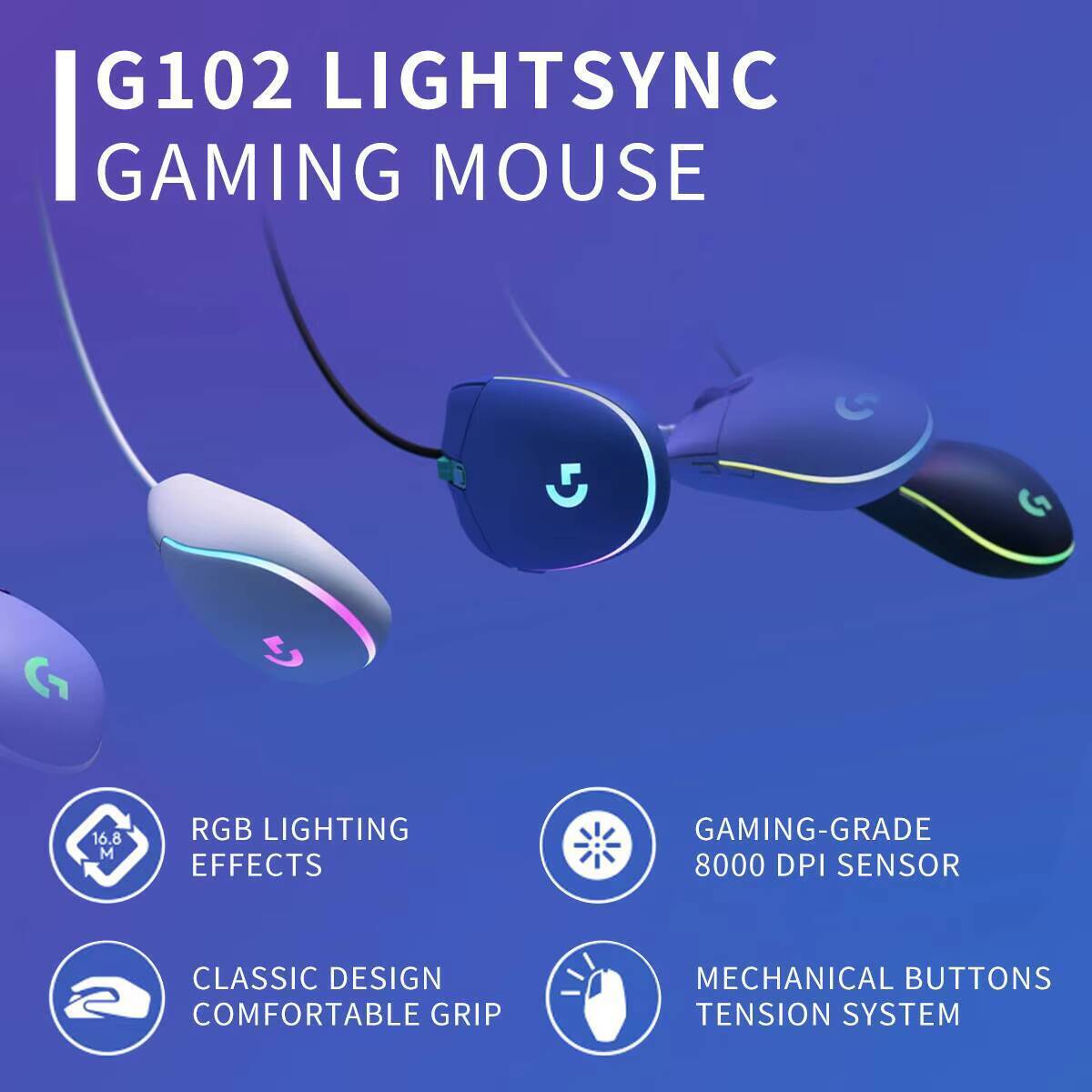 Souris de jeu Logitech G102, 8 - Esports Gaming Competition avis et prix